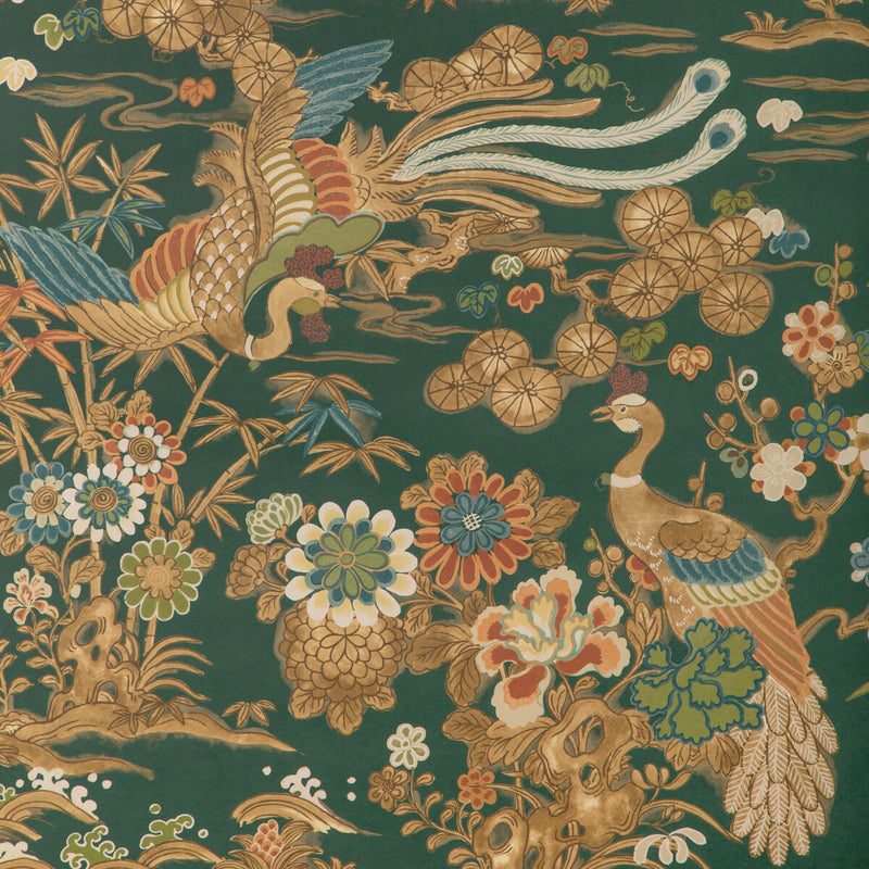 LEE JOFA - SAKURA PAPER- GREEN - Wallcovering by the Roll GREEN