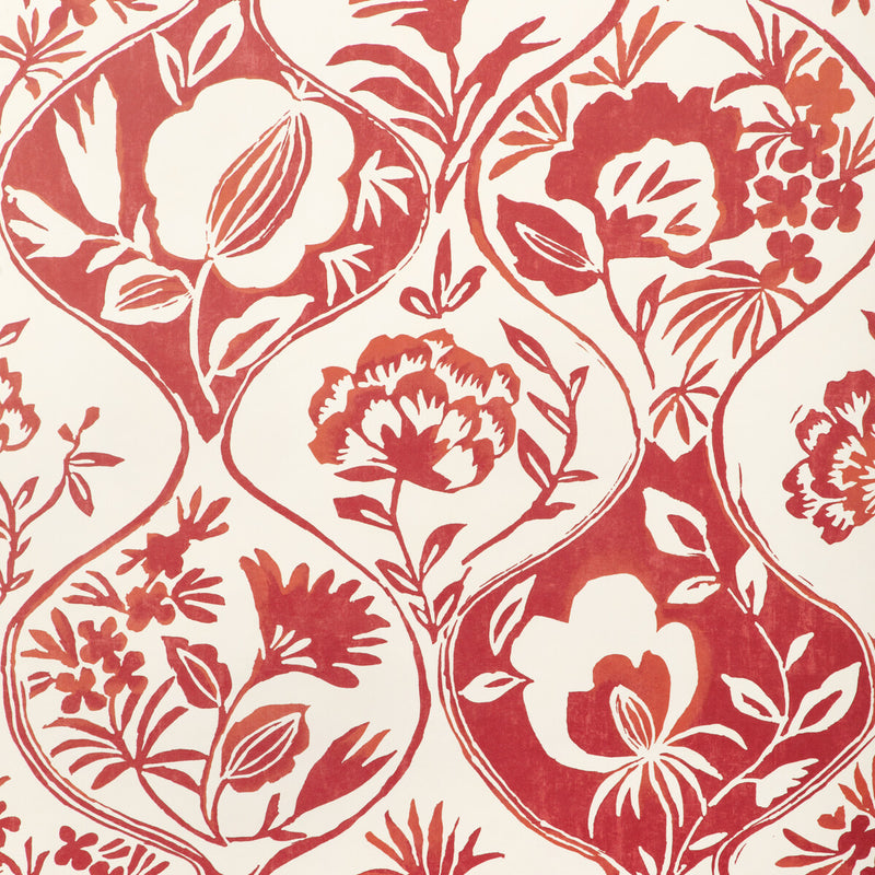 LEE JOFA - CALATHEA PAPER- RED - Wallcovering by the Roll RED