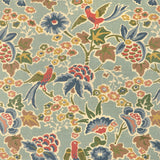 LEE JOFA - POSY PAPER- AQUA/IVY - Wallcovering by the Roll