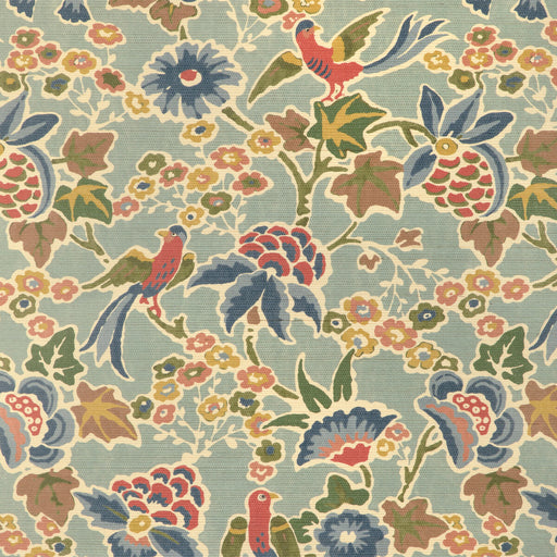 LEE JOFA - POSY PAPER- AQUA/IVY - Wallcovering by the Roll AQUA/IVY