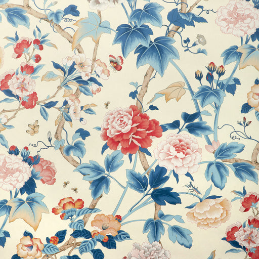 LEE JOFA - GARDENIA PAPER- BLUE/RED - Wallcovering by the Roll BLUE/RED