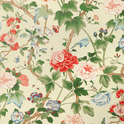 LEE JOFA - GARDENIA PAPER- RED/GREEN - Wallcovering by the Roll RED/GREEN