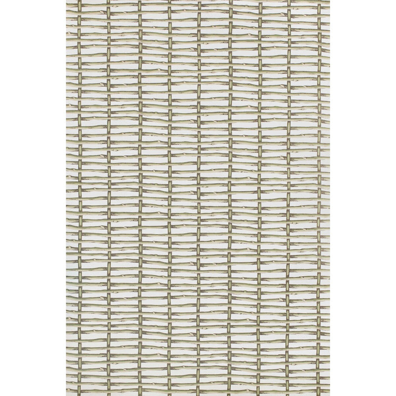 LEE JOFA - TWIG FENCE WP- GREEN - Wallcovering by the Roll GREEN