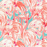 LEE JOFA - PINK COLONY WP- AQUA/PINK - Wallcovering by the Roll