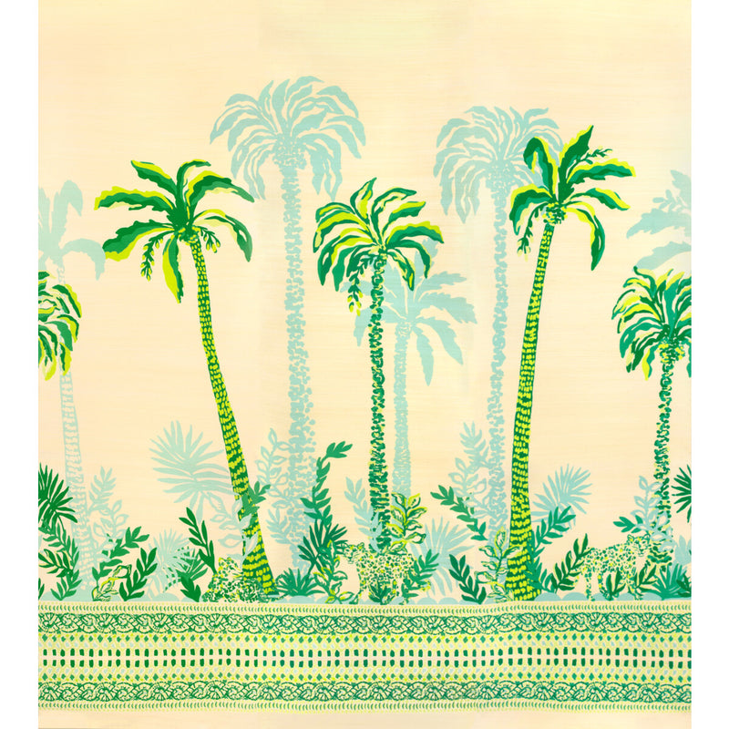 LEE JOFA - PALMS WAY MURAL GC- GREEN - Wallcovering by the EACH GREEN