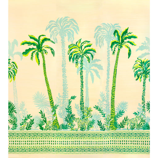LEE JOFA - PALMS WAY MURAL GC- GREEN - Wallcovering by the EACH GREEN
