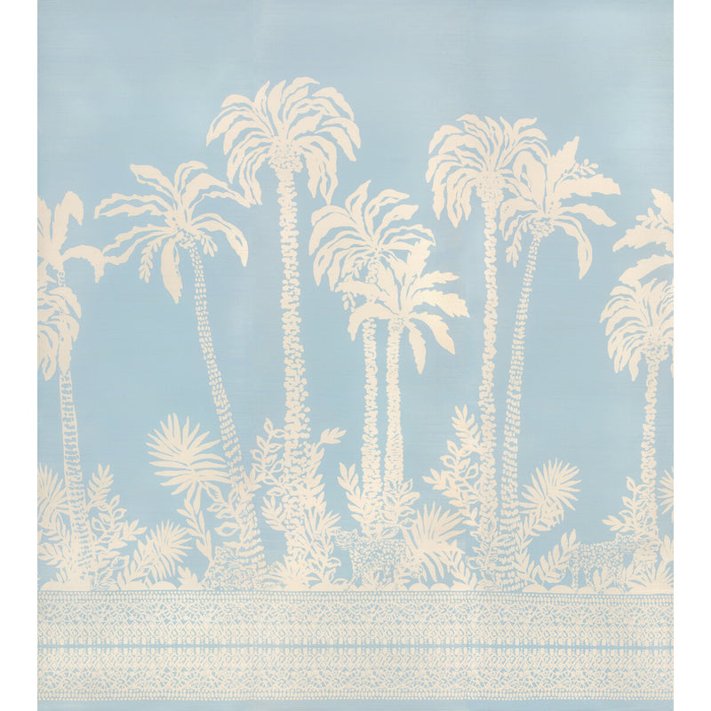 LEE JOFA - PALMS WAY MURAL GC- BLUE - Wallcovering by the EACH BLUE