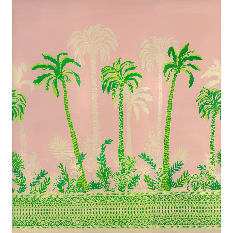 LEE JOFA - PALMS WAY MURAL GC- PINK - Wallcovering by the EACH PINK