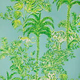 LEE JOFA - TIGER QUEEN WP- AQUA - Wallcovering by the Roll
