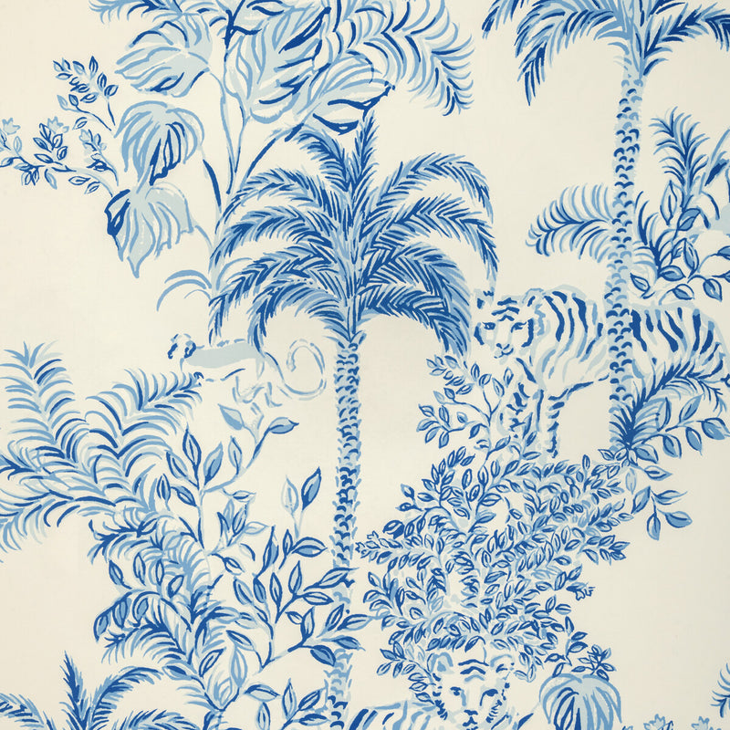 LEE JOFA - TIGER QUEEN WP- INDIGO - Wallcovering by the Roll INDIGO