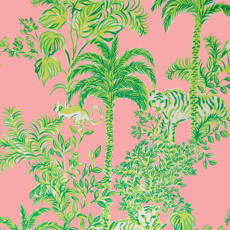 LEE JOFA - TIGER QUEEN WP- PINK - Wallcovering by the Roll PINK
