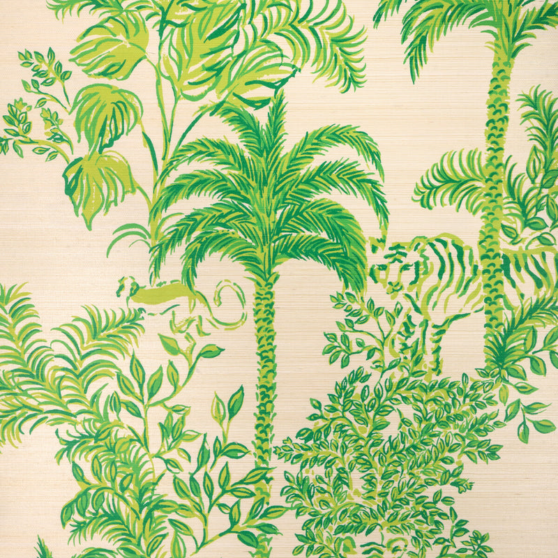 LEE JOFA - TIGER QUEEN GC- GREEN - Wallcovering by the Roll GREEN