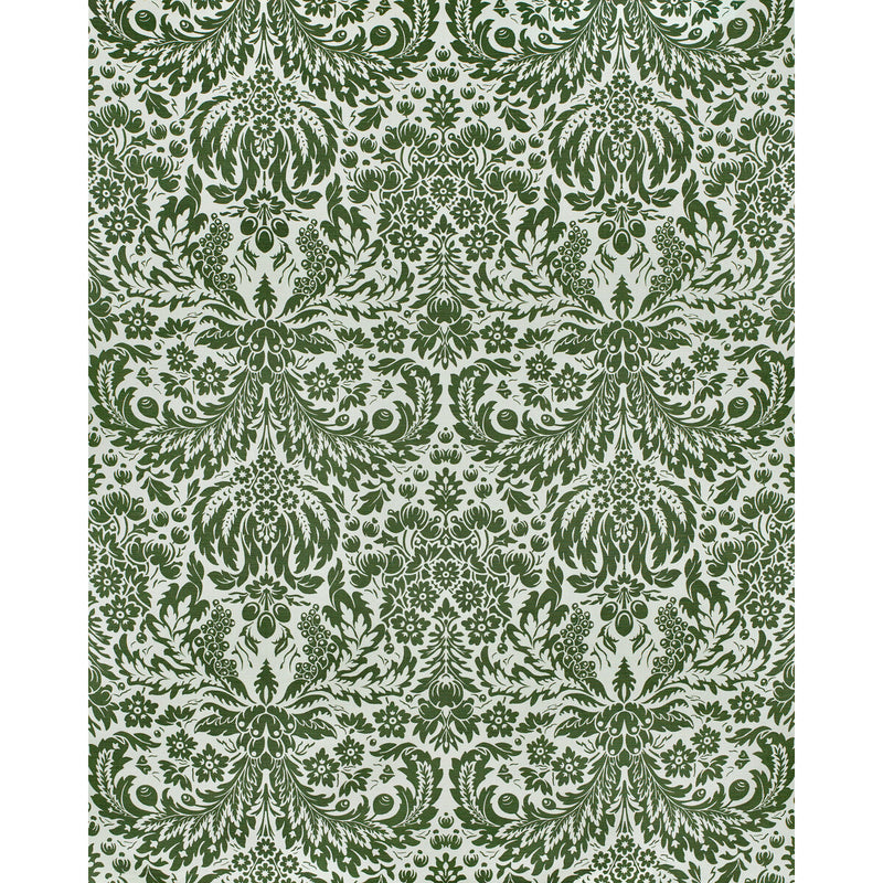 LEE JOFA - DAMASK WP- DARK GREEN - Wallcovering by the Roll DARK GREEN