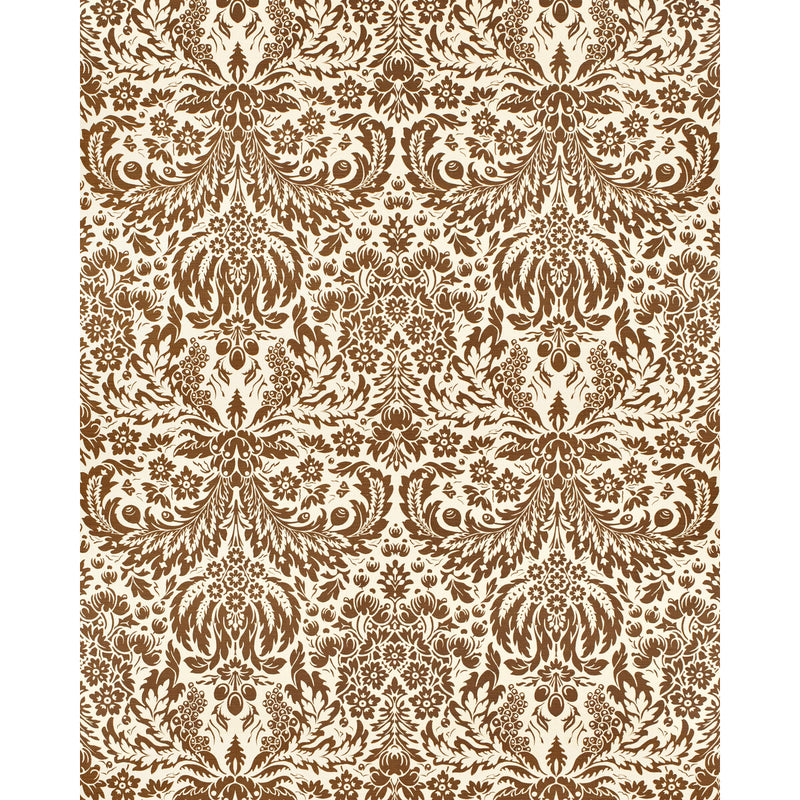 LEE JOFA - DAMASK WP- BROWN - Wallcovering by the Roll BROWN