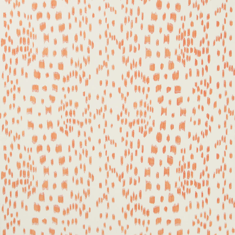BRUNSCHWIG & FILS - LES TOUCHES- TANGERINE - Wallcovering by the Roll TANGERINE