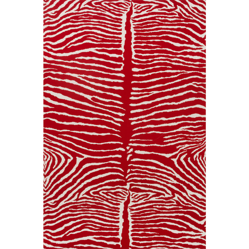 BRUNSCHWIG & FILS - LE ZEBRE- RED - Wallcovering by the Roll RED