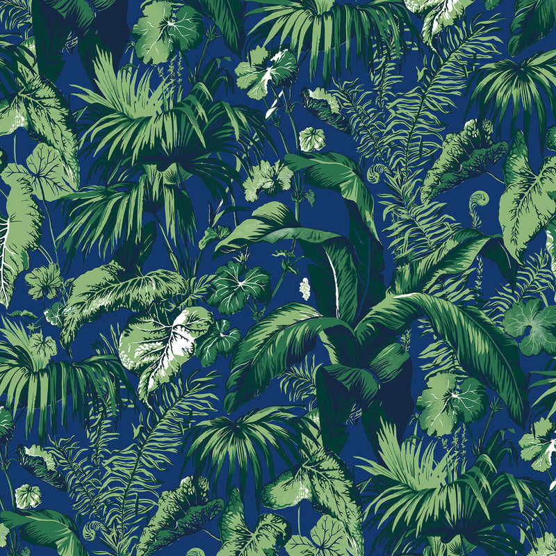 BRUNSCHWIG & FILS - FEUILLAGE- BLUE - Wallcovering by the Yard BLUE