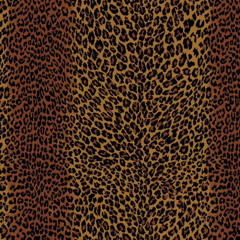 BRUNSCHWIG & FILS - LEOPARD- CHOCOLATE - Wallcovering by the Yard CHOCOLATE