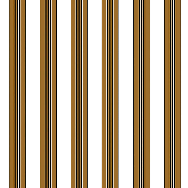 BRUNSCHWIG & FILS - RAYURE LIONE- TOBACCO - Wallcovering by the Yard TOBACCO