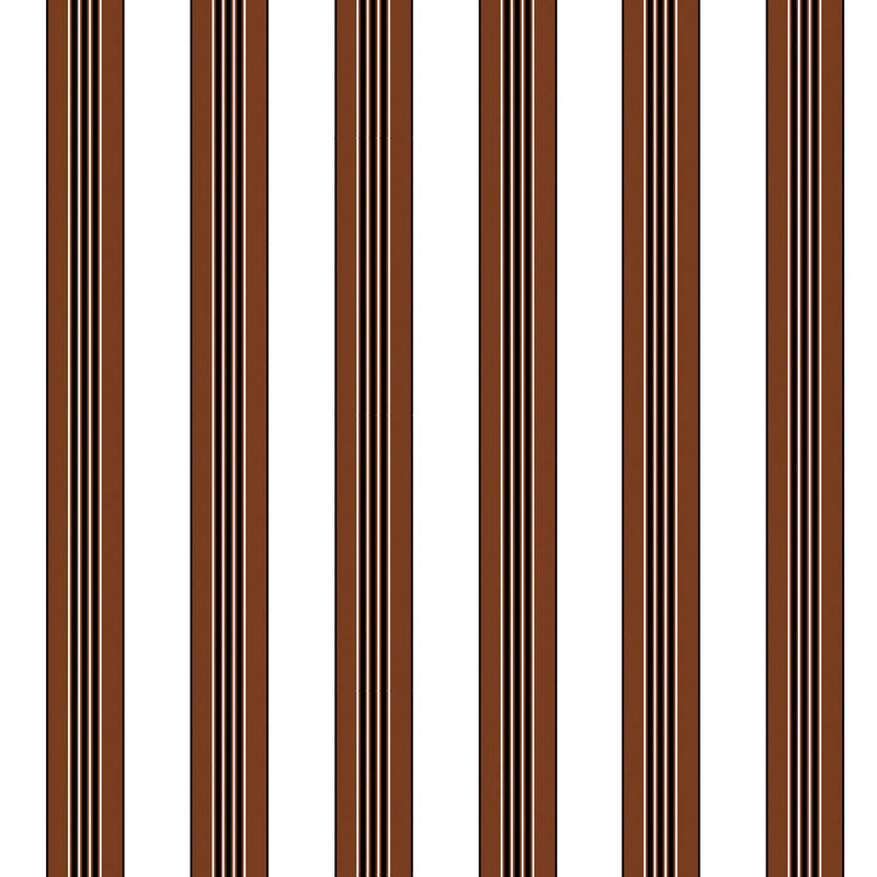 BRUNSCHWIG & FILS - RAYURE LIONE- CHOCOLATE - Wallcovering by the Yard CHOCOLATE