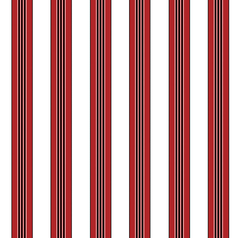 BRUNSCHWIG & FILS - RAYURE LIONE- RED - Wallcovering by the Yard RED