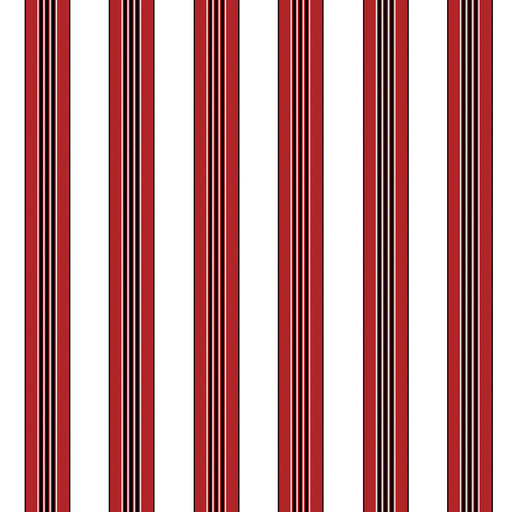 BRUNSCHWIG & FILS - RAYURE LIONE- RED - Wallcovering by the Yard RED