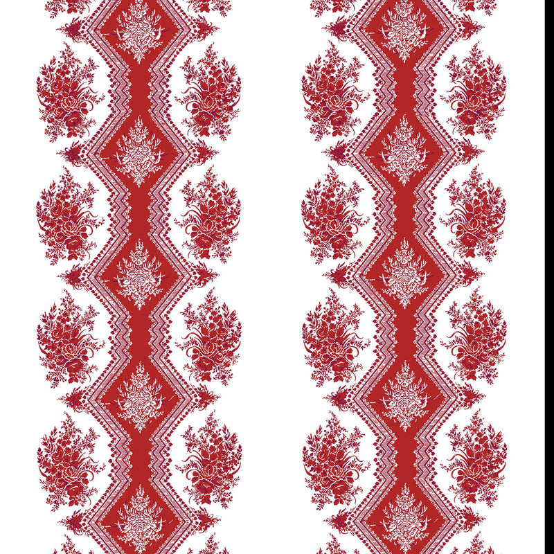 BRUNSCHWIG & FILS - COPPELIA- RED - Wallcovering by the Yard RED