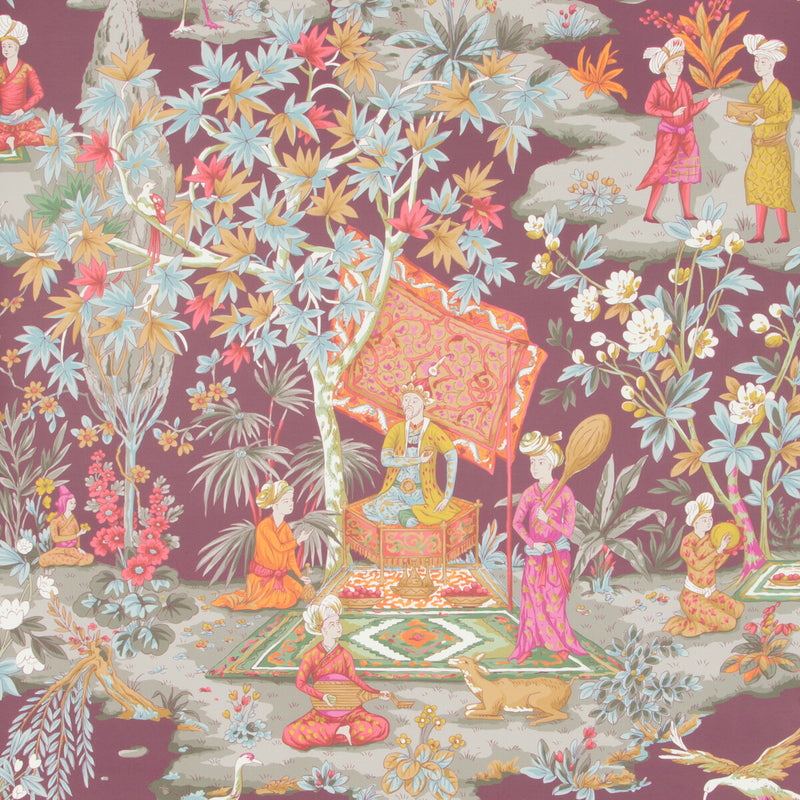 BRUNSCHWIG & FILS - LODI GARDEN- PLUM - Wallcovering by the Roll PLUM