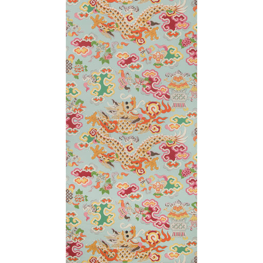BRUNSCHWIG & FILS - MING DRAGON- AQUA - Wallcovering by the Roll AQUA