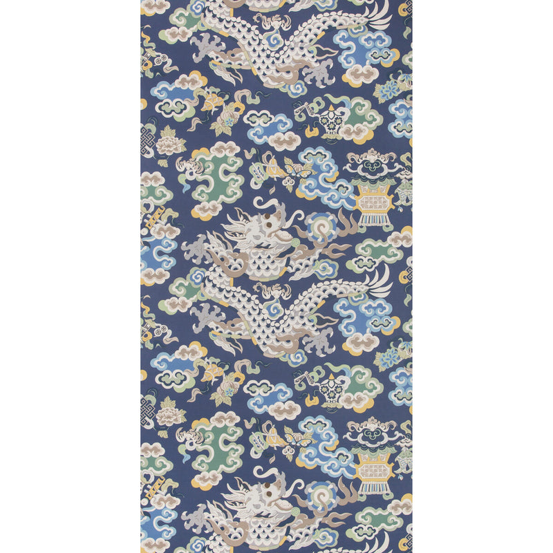 BRUNSCHWIG & FILS - MING DRAGON- LAPIS - Wallcovering by the Roll LAPIS