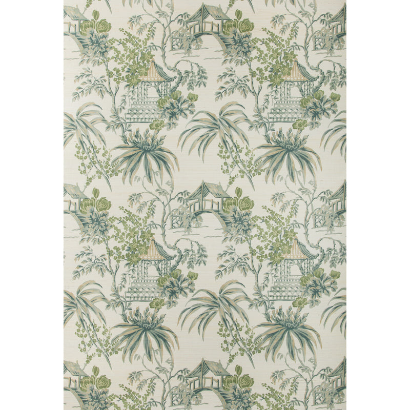 BRUNSCHWIG & FILS - TONGLI- LAGOON - Wallcovering by the Roll LAGOON