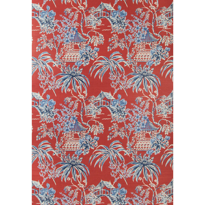 BRUNSCHWIG & FILS - TONGLI- RED - Wallcovering by the Roll RED