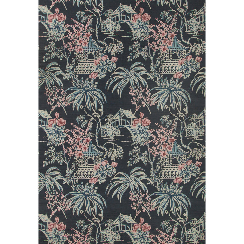 BRUNSCHWIG & FILS - TONGLI- MIDNIGHT - Wallcovering by the Roll MIDNIGHT