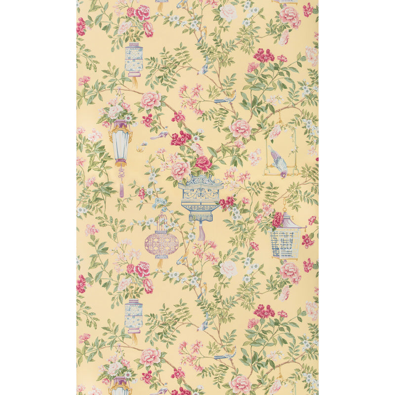 BRUNSCHWIG & FILS - JARDIN FLEURI- SUN - Wallcovering by the Roll SUN