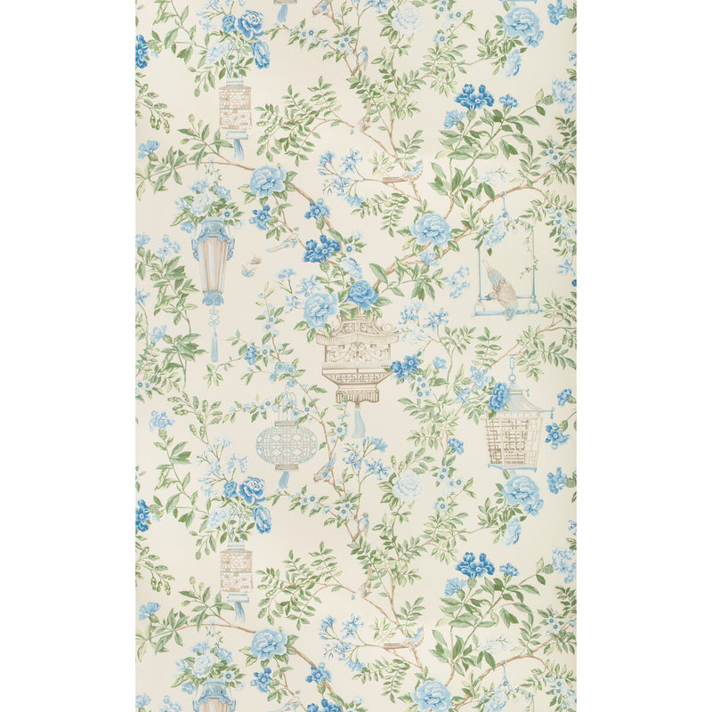 BRUNSCHWIG & FILS - JARDIN FLEURI- DELFT - Wallcovering by the Roll DELFT