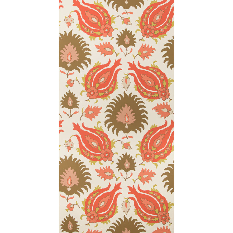 BRUNSCHWIG & FILS - KASHMIRI- BLUSH/TOAST - Wallcovering by the Roll BLUSH/TOAST