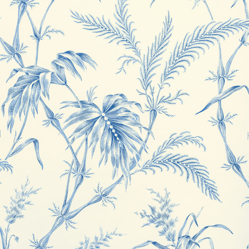 BRUNSCHWIG & FILS - LAUZIERE- BLUE - Wallcovering by the Roll BLUE