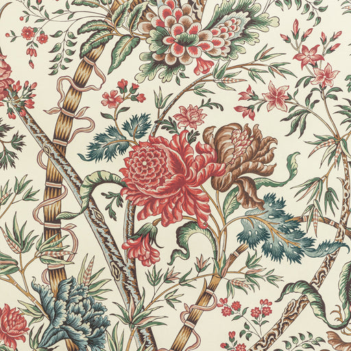 BRUNSCHWIG & FILS - LUBERON- RED/TEAL - Wallcovering by the Roll RED/TEAL