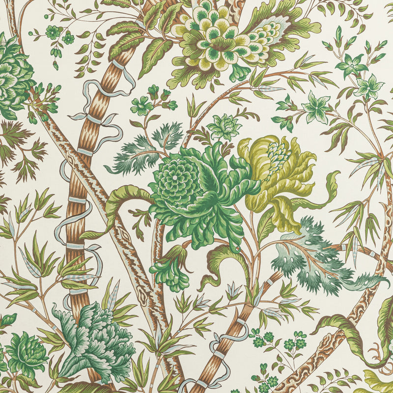 BRUNSCHWIG & FILS - LUBERON- GREEN/LEAF - Wallcovering by the Roll GREEN/LEAF
