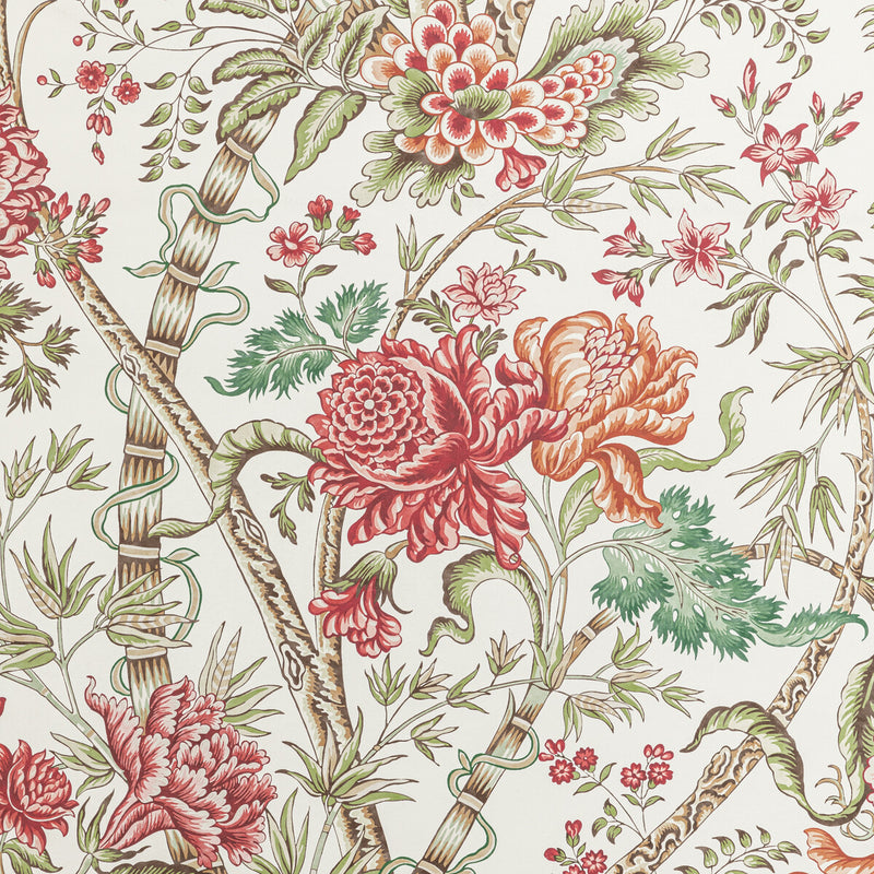 BRUNSCHWIG & FILS - LUBERON- BERRY/LEAF - Wallcovering by the Roll BERRY/LEAF