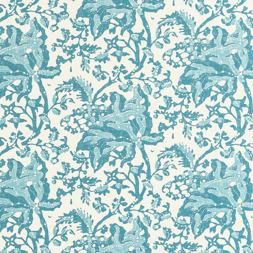BRUNSCHWIG & FILS - WEYMOUTH- AQUA - Wallcovering by the Roll AQUA