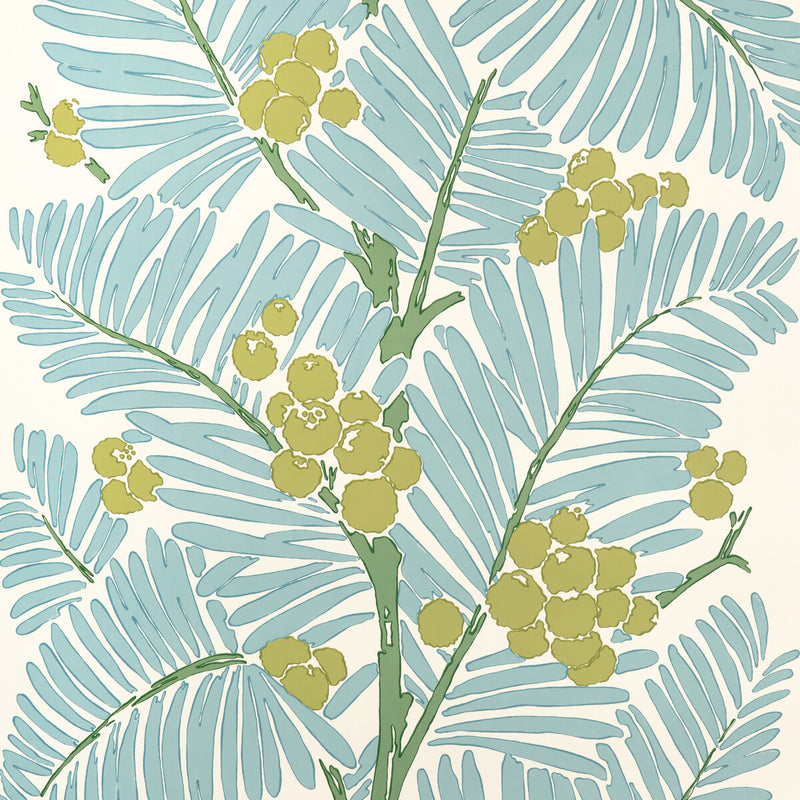 BRUNSCHWIG & FILS - PALMAR- LAKE - Wallcovering by the Roll LAKE