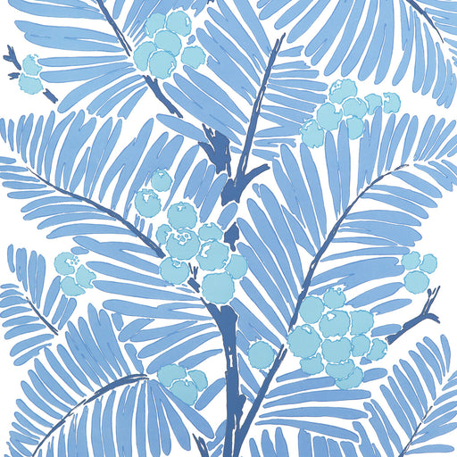 BRUNSCHWIG & FILS - PALMAR- BLUE - Wallcovering by the Roll BLUE
