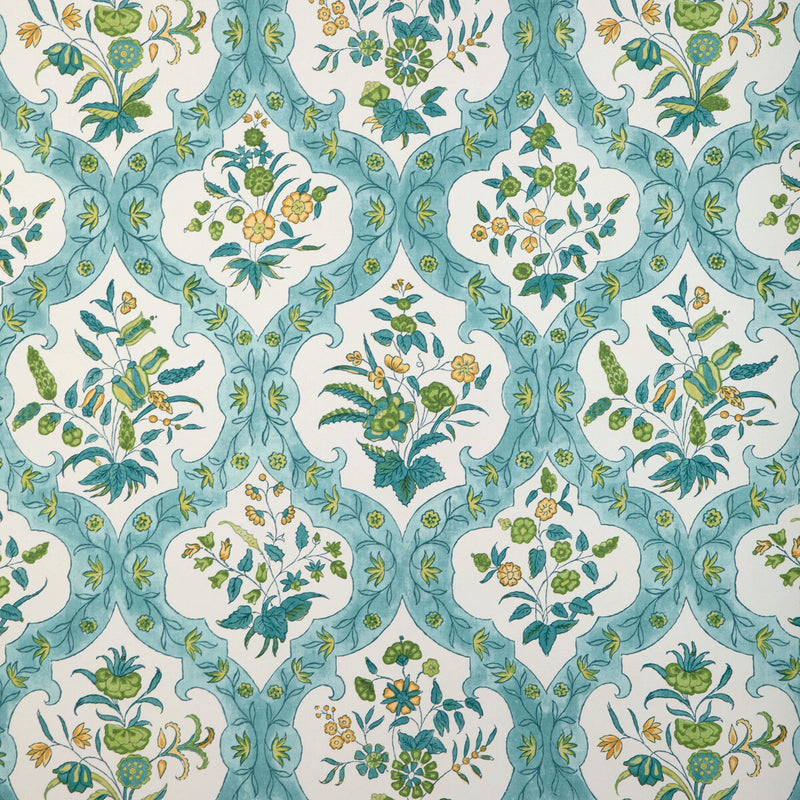 BRUNSCHWIG & FILS - VENTOUX- AQUA/LEAF - Wallcovering by the Roll AQUA/LEAF