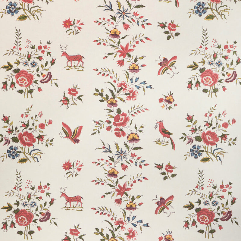 BRUNSCHWIG & FILS - AUREL- RED/GREEN - Wallcovering by the Roll RED/GREEN