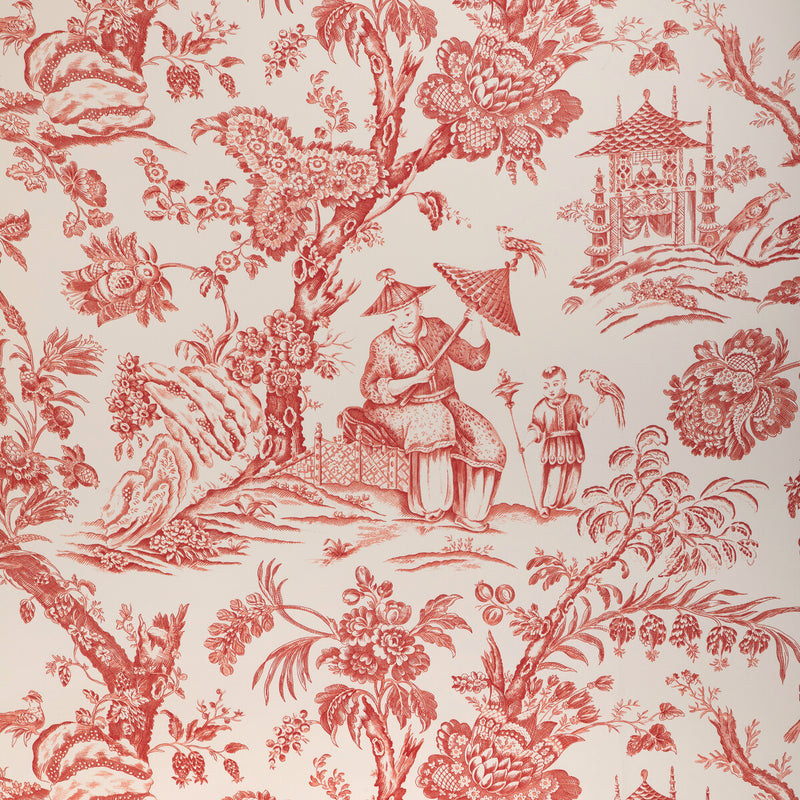 BRUNSCHWIG & FILS - MARCEL- RED - Wallcovering by the Roll RED