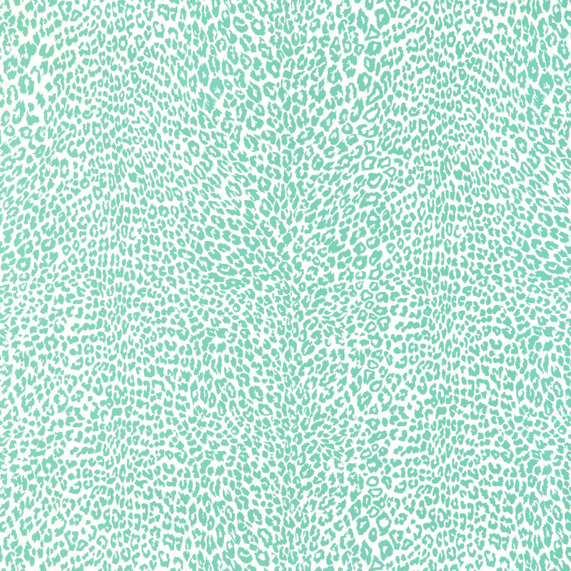 BRUNSCHWIG & FILS - PETIT LEOPARD- AQUA - Wallcovering by the Yard AQUA