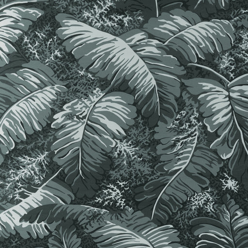 BRUNSCHWIG & FILS - FEUILLES DE BANANIER- GRIS - Wallcovering by the Yard GRIS