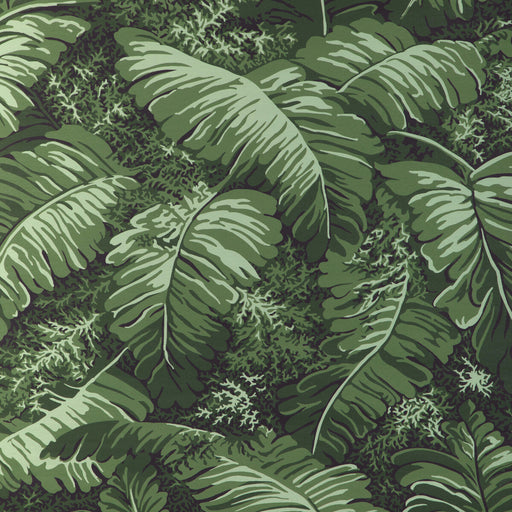 BRUNSCHWIG & FILS - FEUILLES DE BANANIER- LEAF - Wallcovering by the Yard LEAF