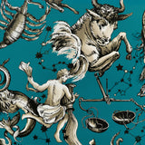 BRUNSCHWIG & FILS - COSMIQUE- TEAL - Wallcovering by the Roll